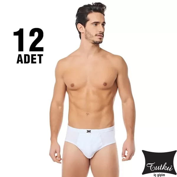 Tutku Erkek Kom Slip Külot Beyaz 12'li manken